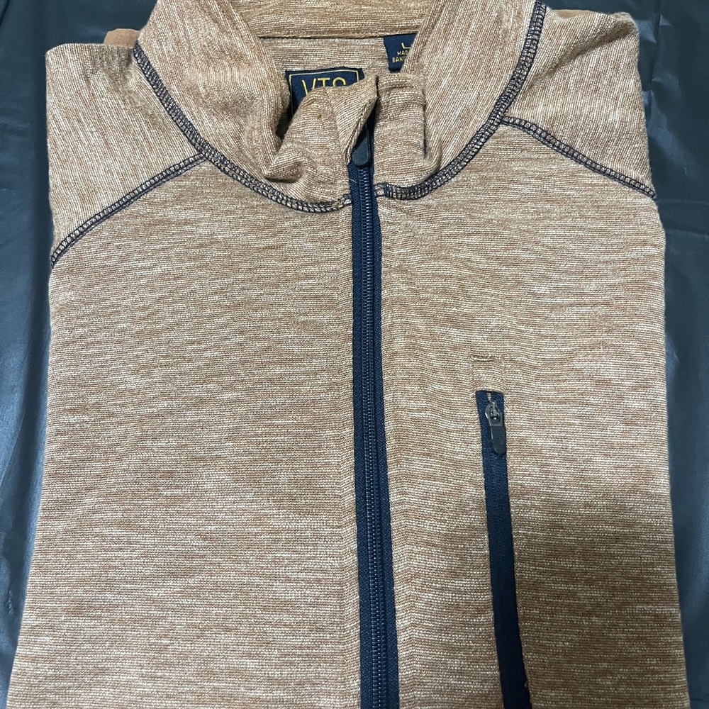VTG 1946 Men's Heathered Camel 1/4  Zip-Up Pullover